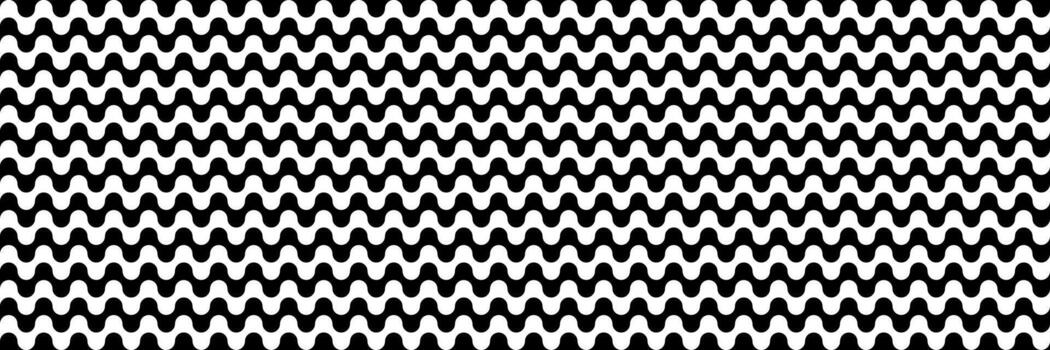 horizontal trendy black and white wavy design for pattern and background. vector