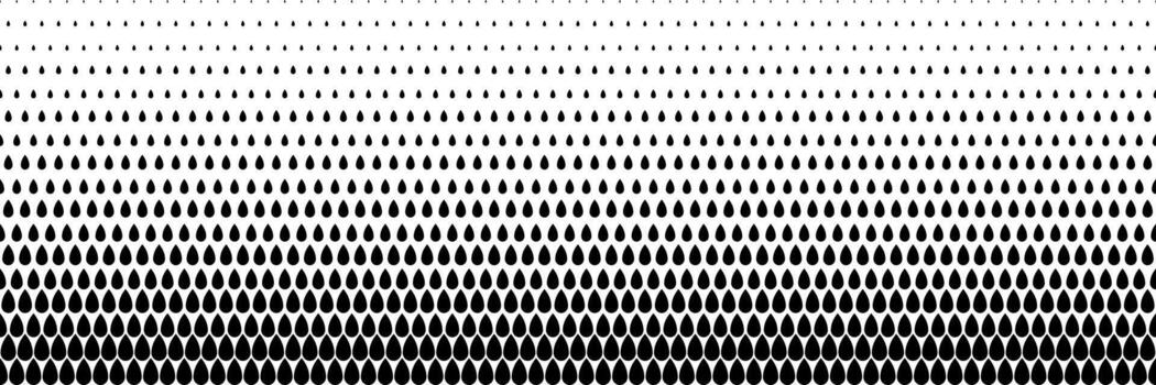 horizontal black halftone of dewdrop design for pattern and background. vector