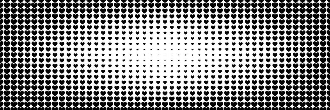 halftone of black heart shape design for pattern and valentine's day background. vector