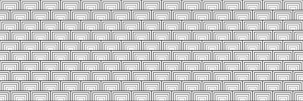 horizontal seamless outline black rectangle pattern on white for design and background. vector