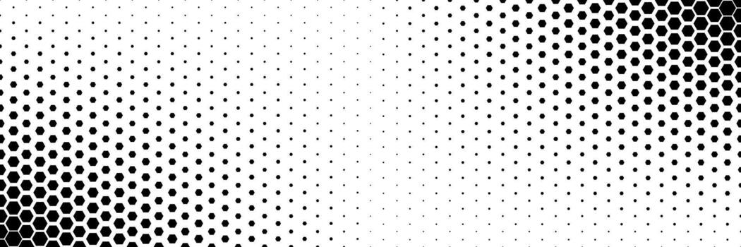 black halftone of hexagon design for pattern and background. vector