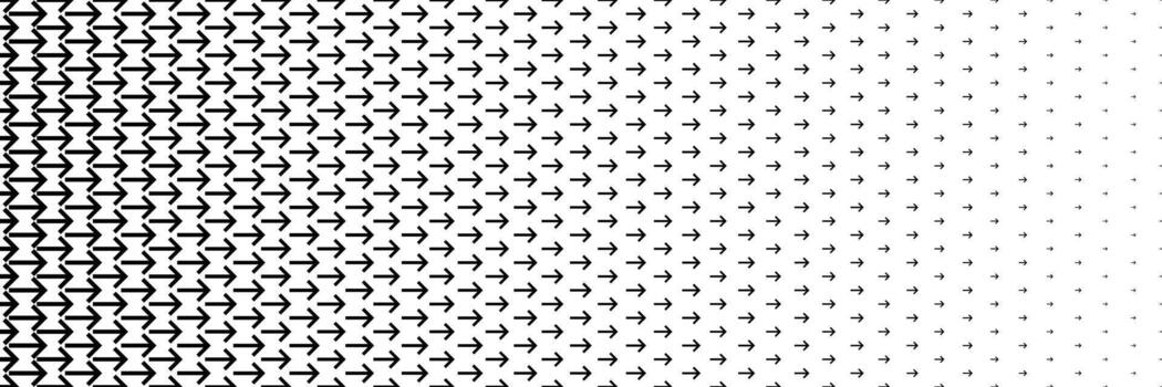 black halftone of arrow design for pattern and background. vector