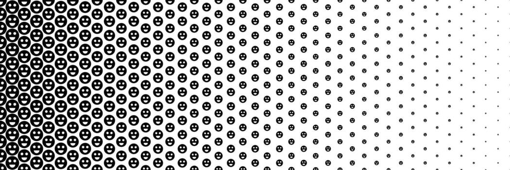 horizontal negro trama de semitonos de contento y sonrisa cara diseño para modelo y antecedentes. vector