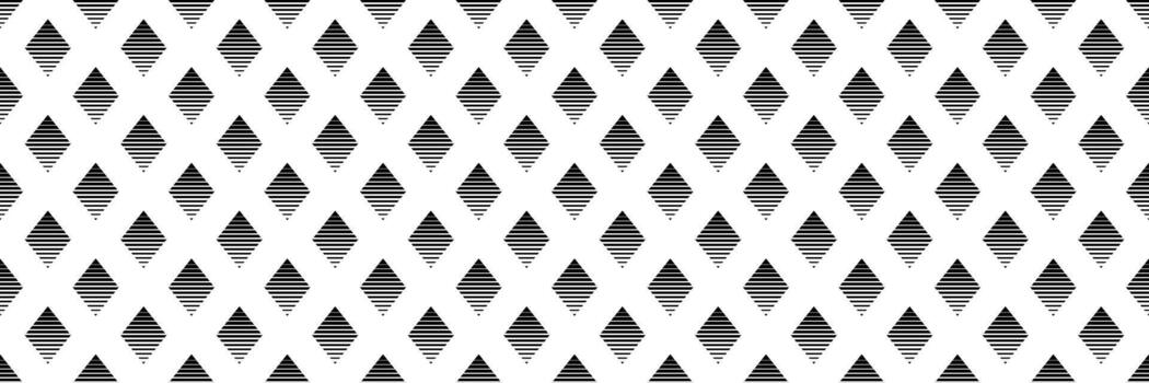 horizontal seamless faded black diamond shape pattern on white for design and background. vector