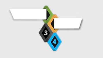 dinámica infografía animación con vistoso flechas y limpiar 3d diseño. Perfecto para negocio, presentaciones, y moderno proyectos video