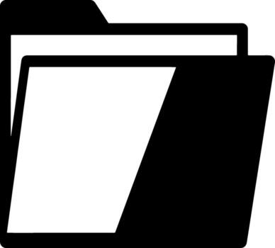 Black and White Minimalist Icon of an Open File Folder vector