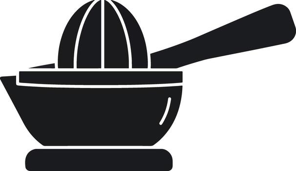 Black and White Silhouette of Citrus Juicer with Handle vector