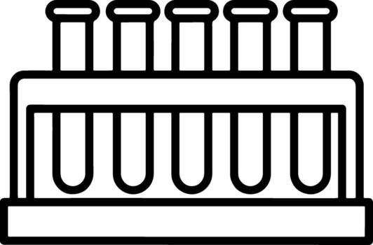 Outline icon of test tubes in a rack for laboratory use vector