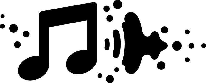 Music note and speaker icon with abstract sound wave design vector