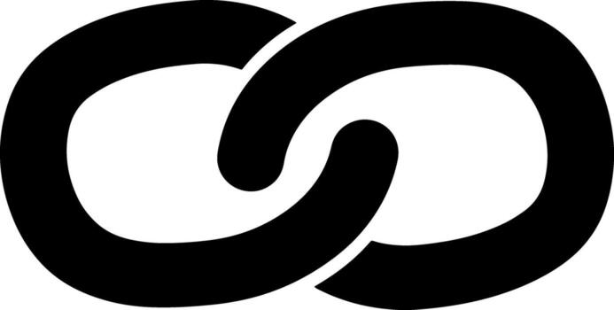 Black interlocking chain link symbol on white background vector