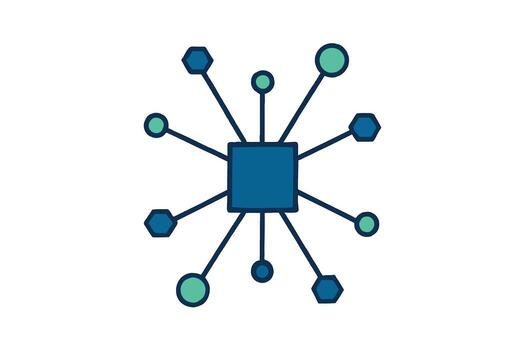 Network connection and data hub concept vector