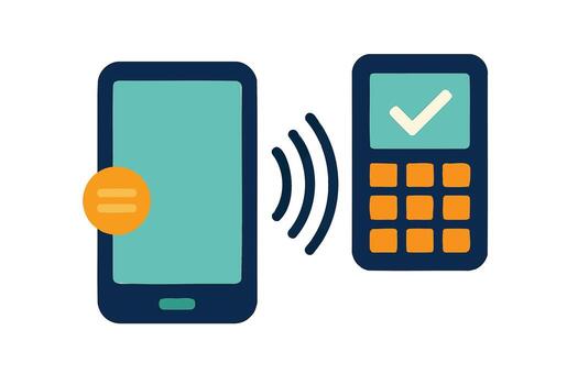 Mobile payment with smartphone and card reader vector