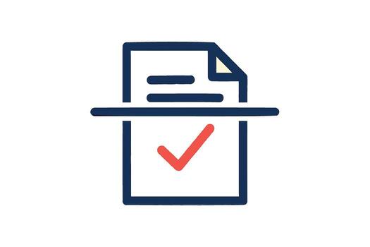 documento con cheque marca icono vector