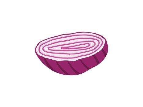 Ruby Red Onion Slice clip art Illustration vector