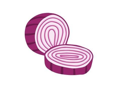Ruby Red Onion Slice clip art vector