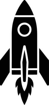 Rocket icon with exhaust and fins spaceship space vector