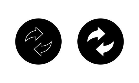 Swap and exchange arrow icon. Sync, refresh, and repeat sign in black circle vector