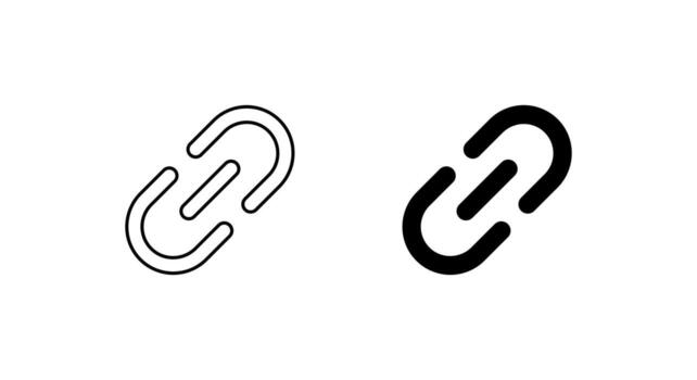 enlace cadena icono. conexión y Hipervínculo símbolo. adjunto archivo o url firmar vector