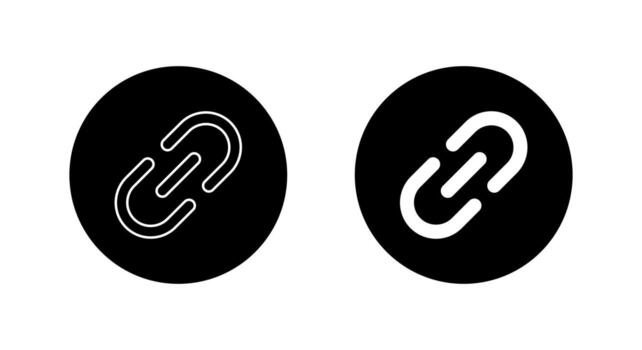 Link chain icon in black circle. Connection and hyperlink symbol. Attachment or URL sign vector
