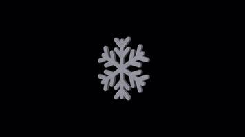 Single Snowflake Animation Loop with Transparent Background for Particle Systems video