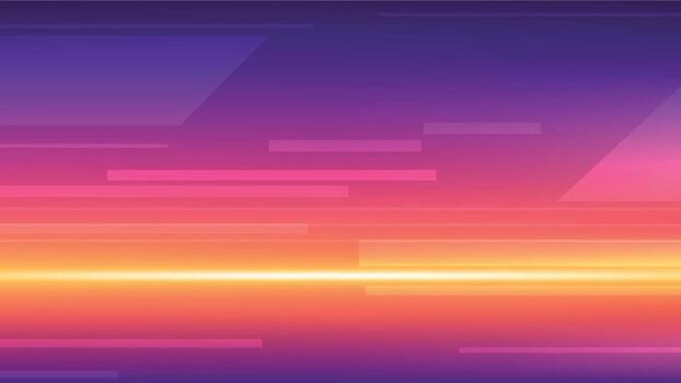 Retro futuristic background with glowing horizontal light stripes vector