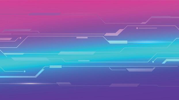 Futuristic neon circuit background with glowing tech lines and gradient vector