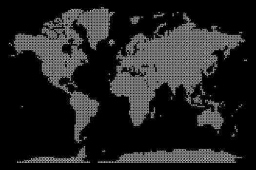 World map in polygon shape. Polygon stroke line shape dotted pattern world map. Earth map design in a polygon dot format. Digital cartography and infographic design representing the world. vector