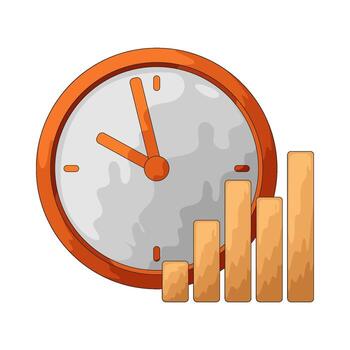 Clock with Bar Graph vector