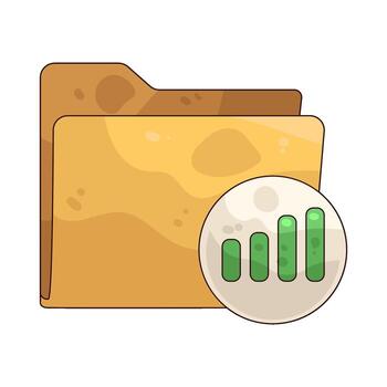 Folder with Bar Graph vector