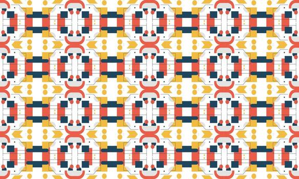 Abstract Flat Polygon Pattern with Simple Lines vector