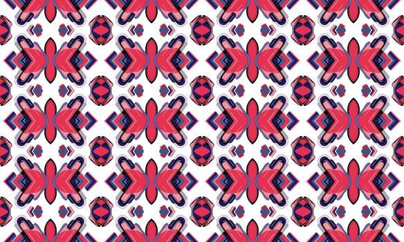 un rojo y azul modelo con un geométrico diseño vector