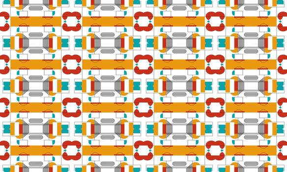 Minimalist Geometric Pattern with Triangles, Circles, and Lines in Simple Flat Design vector