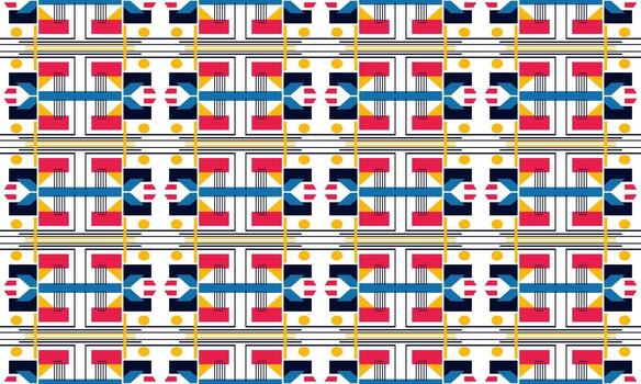 A colorful pattern with red, blue and yellow squares vector