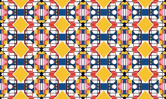 Flat Clean Geometric Pattern with Repeating Abstract Forms vector