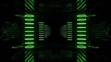 verde neon informatica autostrada con ologramma colonne sfondo vj ciclo continuo nel 4k video