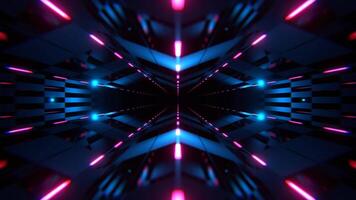 Cyan and Pink Abstract Cyber Highway with Neon Markings Background VJ Loop in 4K video