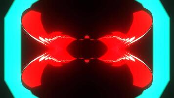 turkos och röd neon psychedelic abstrakt förvandla objekt bakgrund vj slinga i 4k video