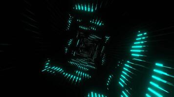 turquesa néon equalizador dentro quadrado túnel fundo vj ciclo dentro 4k video