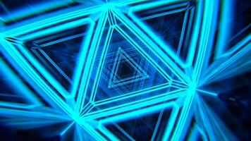 cyaan en roze vlucht door de meetkundig neon ruimtelijk Matrix achtergrond vj lus in 4k video