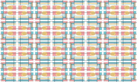 A colorful plaid pattern with squares and lines vector