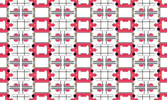 A red and white pattern with squares vector