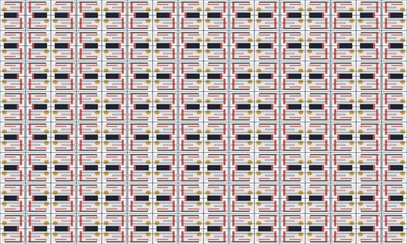 A pattern of squares in red and black vector