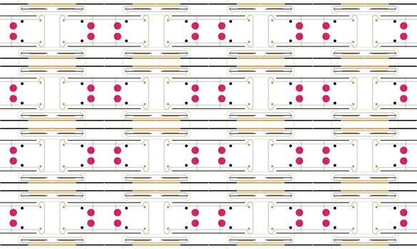A pattern with pink and yellow dots on it vector