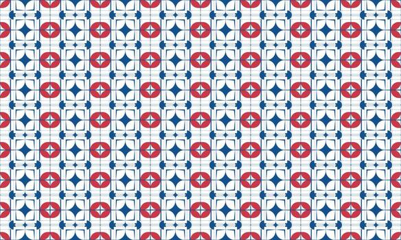 A pattern with red and blue circles vector