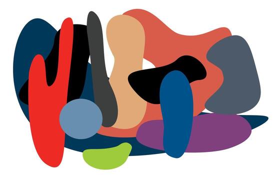 A vivid, colorful abstract artwork featuring unique shapes and forms, evoking a sense of creativity and artistic expression background vector