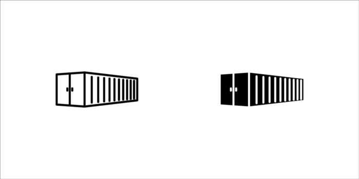 Shipping Container icons set for apps and web ui designs. simple isolated graphics. vector