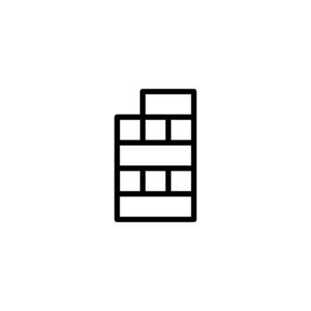 Jenga icon. Thin linear jenga outline icon isolated on white background from party collection. Line sign, symbol for web and mobile vector