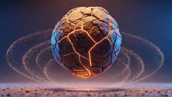 cósmico energía núcleo pulsante partícula remolino dinámica poder orbe resumen movimiento video