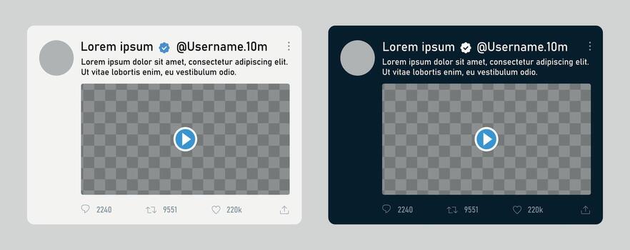 Two tweet designs side by side vector