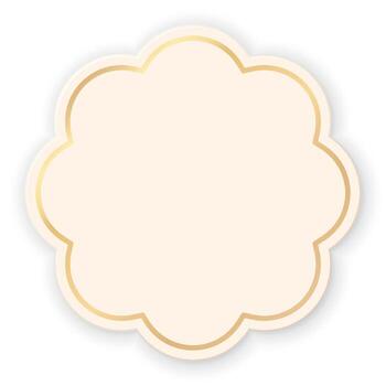 blanco 3d resumen flor marco con dorado frontera aislado en blanco antecedentes. vector